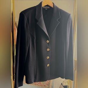 St. John Black Blazer Tailored Jacket